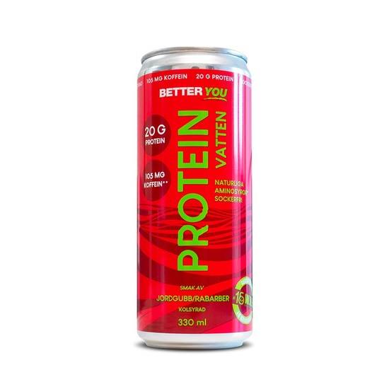 Better You Proteinvatten Jordgubb/Rabarber med Koffein 330 ml