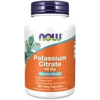 NOW Potassium (Kalium) Citrate kapslar 180 st