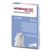 Milbemax Vet. Tuggtablett 2,5 mg / 25 mg 2 styck