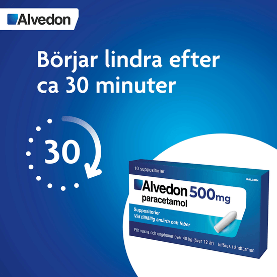 Alvedon Suppositorium 500 mg 10 st
