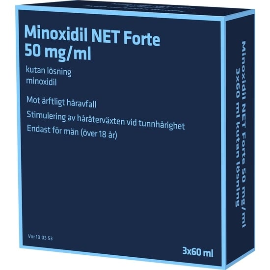 Minoxidil NET Forte 50 mg/ml 3x60 ml kutan lösning