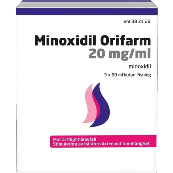 Minoxidil Orifarm, kutan lösning 20 mg/ml 3 x 60 ml